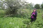 Liz checking out the site chosen for the dipping platform